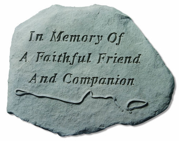 Pet Headstone made of cement In Memory Of A Faithful Friend